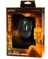 Мышки  Мышь оптическая  провод.USB "OBJECT" Perfeo игровая светящаяся (подсветка 4цв.) 9кн.1000-6400 DPI