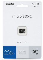 Флешки и карты памяти  14 Карта памяти micro SDXC 256 Gb SmartBuy  Class 10  (без адаптора)  UHS-I
