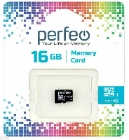 Флешки и карты памяти  10  Карта памяти micro SD 16 Gb Perfeo  Class 10 Economy series (без адаптера SD)