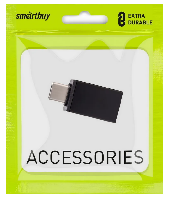 Кабели прочие, переходники  Переходник Smartbuy Type-C - USB A  (OTG)  USB 2.0, А220
