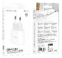 Сетевые зарядные устройства  СЗУ 2в1 "Borofone" Type-C/USB 12W BA62A Fast Charge