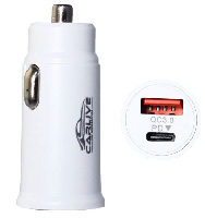 Автомобильные зарядные устройства  АЗУ +USB QC3.0 + USB-C PD 20W Carlive CR19 38W