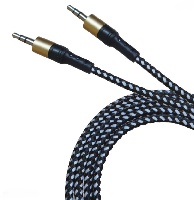 Аудиокабели  Кабель AUX  3.5 - 3.5 1,5м круглый тканевый (пластиковый наконечник) JD471/195