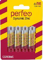 Элементы питания  Perfeo R6/4BL Dynamic Zinc (|120/480 PF_3647)