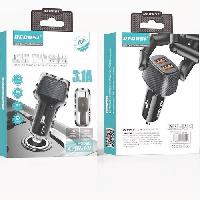 Автомобильные зарядные устройства  Комплект АЗУ RECRSI CAR-E9 2USB + кабель Lightning  3.1A