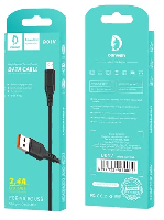 Кабель Micro USB  Кабель Micro DENMEN D01V, 1 м, круглый кабель, пластик.наконечник 2.4A, 1м
