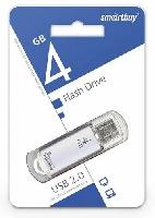 Носители информации   USB 2.0 накопитель Smartbuy 004 ГБ серия V-Cut Серебро (SB4GBVC-S)