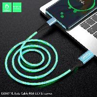 Кабель Type-C  Кабель Type-C vdenmenv D25T 2.4A силиконовый светящийся 1м