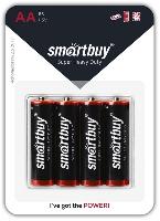 Элементы питания  Батарейка солевая Smartbuy  R6/4B  AA  SBBZ-2A04B (4 шт. в блистере)