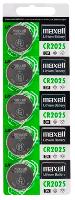 Элементы питания  MAXELL CR2025/5BL GREEN (CN) (|100)