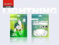 Кабель 8 pin  Кабель Lightning 8pin RECRSI CA-881 3А резиновый 1м в пакете