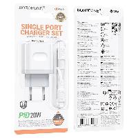 Сетевые зарядные устройства  Комплект BOROFONE BA99A CЗУ USB-C PD20W + кабель Type-C to lightning