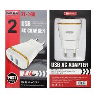 Сетевые зарядные устройства  СЗУ с 2USB "BYZ" 2.1А  (ZL-766) в коробке