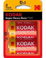Элементы питания  KODAK R20/2BL Super Heavy Duty (|24/120)