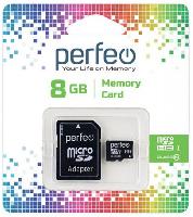 Носители информации   Perfeo microSD 8GB High-Capacity (Class 10)