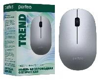 Компьютерные аксессуары  Perfeo мышь беспров., оптич. "TREND", 3 кн, DPI 1200, USB, серебр