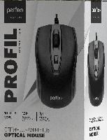 Компьютерные аксессуары  Perfeo мышь оптическая "PROFIL", 4 кн, USB, чёрная