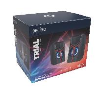 Колонки  Мультимедийные колонки 2.0 Perfeo "TRIAL" мощность 2x3 Вт USB, Game Desing, LED,7цв
