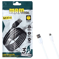 Кабель 8 pin  Кабель lightning MRM MX14 резиновый 3 метра в пакете