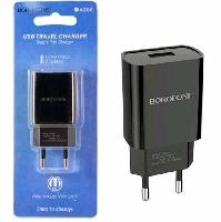 Зарядные устройства  Блок питания сетевой 1 USB Borofone BA20A, Sharp, 2100mA, цвет: чёрный