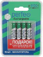 Элементы питания  Perfeo AAA1100mAh/4BL+BOX  Аккумулятор Пластик (|40/240 PF_C3322)