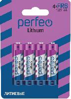 Элементы питания  Perfeo FR6/4BL Lithium (|48/768 PF_C3333)