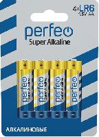 Элементы питания  Perfeo LR6/4BL Super Alkaline (|120/480 PF_3638)