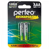 Элементы питания  Аккумулятор Perfeo AAА HR3/2BL 1000 mAh NiMH (2 шт. в блистере)