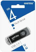 Носители информации   USB 2.0 накопитель Smartbuy 004 ГБ серия Twist Чёрный/Cерый (SB004GB2TWK)