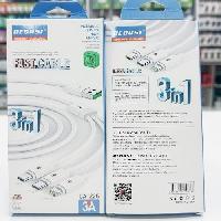 Кабели  Кабель 3in1 RECRSI CA-225 3А резиновый 1,5м