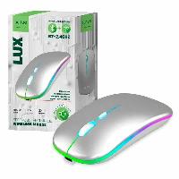 Компьютерные аксессуары  Perfeo мышь беспр. "LUX", 4 кн, подкл 2.4G+BT, аккум 500mAh, type-C, подсв, бесшумн, 1600DPI, серебр