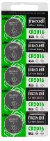 Элементы питания  MAXELL CR2016/5BL GREEN (CN) (|100)