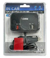 Авторазветвители  Авторазветвитель  Olesson 3 в1 со шнуром  +2 USB и 2USB C, QC4.0 120W 1656