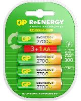 Элементы питания  GP AA2700mAh/(3+1)BL аккумулятор Пластик ReENERGY (|32/320)