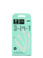 Кабели прочие, переходники  Кабель 3in1 vdenmenv D05E 2.4A текстильный 1м