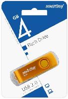 Носители информации   USB 2.0 накопитель Smartbuy 004 ГБ серия Twist Жёлтый (SB004GB2TWY)