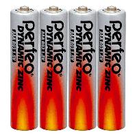 Элементы питания  Батарейка солевая  Perfeo R03/4SH ААА Dynamic Zinc  (4 шт. в пленке)