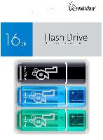 Носители информации   Комплект 3 шт USB 2.0 накопителей Smartbuy 016 ГБ серия Glossy Чёрный+Синий+Зелёный