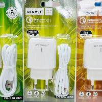 Сетевые зарядные устройства  Комплект СЗУ RECRSI CH-K40  18W QC3.0  Micro