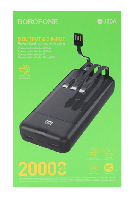 Портативные аккумуляторы  Портативный аккумулятор  BOROFONE  B-J20A 20000 mAh 2USB,2A(Type-C, micro USB)с экраном+3 доп.кабеля