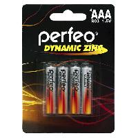 Элементы питания  Батарейка солевая  Perfeo R03/4BL ААА Dynamic Zinc  (4 шт. в блистере)