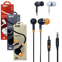 Наушники  Наушники MP3  "MRM" A6 c микрофоном (упаковка - коробка) круглый провод, 130см