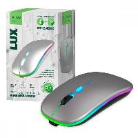 Компьютерные аксессуары  Perfeo мышь беспр. "LUX", 4 кн, подкл 2.4G+BT, аккум 500mAh, type-C, подсв, бесшумн, 1600DPI, серый