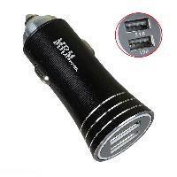 Автомобильные зарядные устройства  АЗУ +2USB "MRM" ( KO32)  5V/2.1A металлический