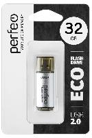Носители информации   Perfeo USB 32GB E04 Silver economy series