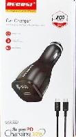 Автомобильные зарядные устройства  Комплект АЗУ RECRSI CAR-E23 USB-C PD20W + кабель Type-C Type-C 