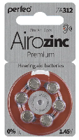Элементы питания  Элемент питания Perfeo ZA312/6BL  Airozinc Premium
