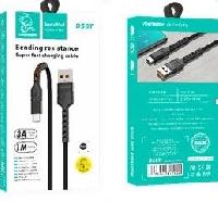 Кабель Type-C  Кабель Type-C vdenmenv D58T 3A армированный 1м