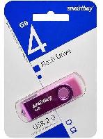 Носители информации   USB 2.0 накопитель Smartbuy 004 ГБ серия Twist Розовый (SB004GB2TWP)