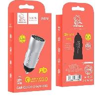 Автомобильные зарядные устройства  АЗУ vdenmenv DZ10 USB+USB-C  QC3.0 PD18W  металл